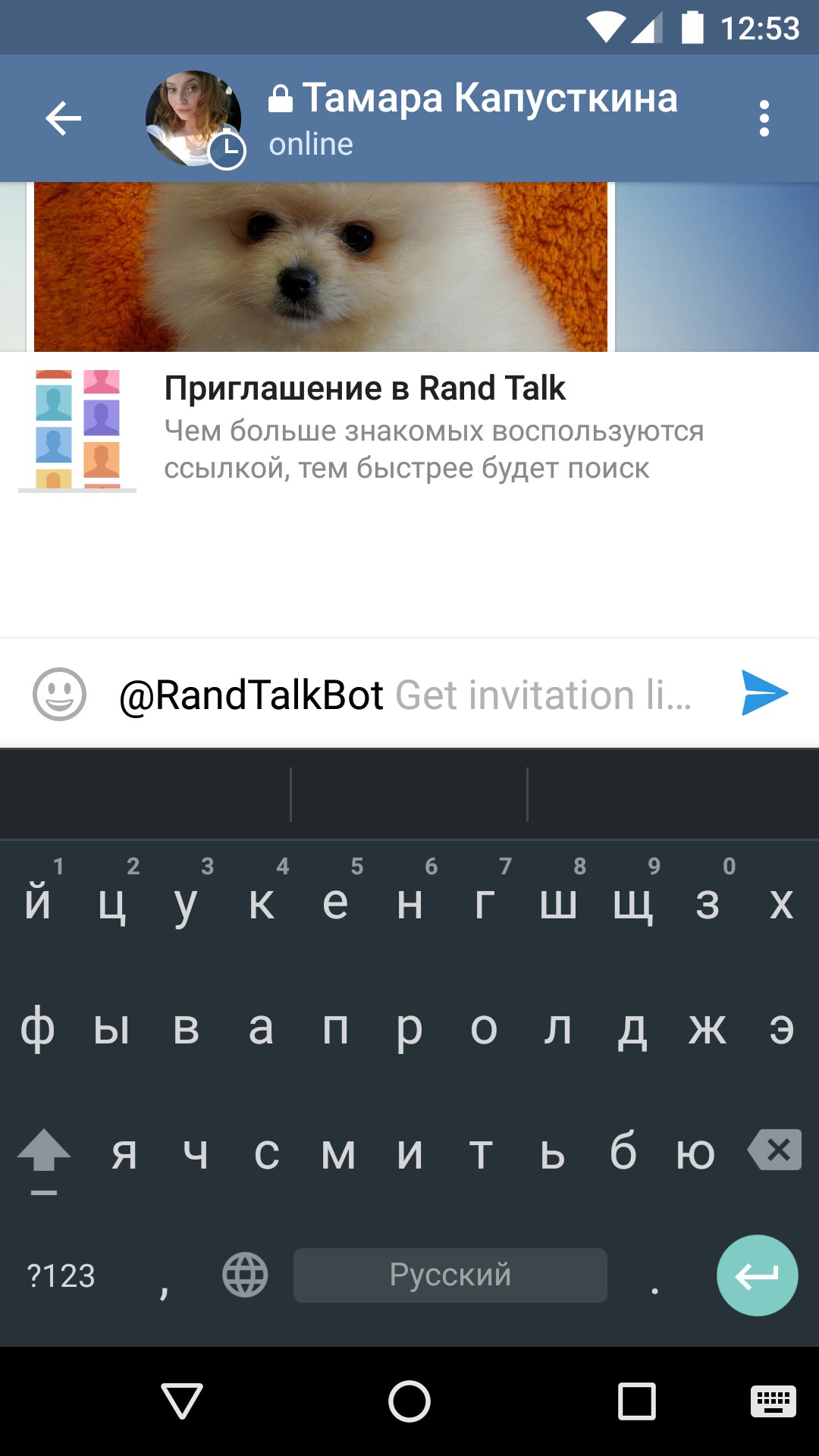 RandTalkBot — quasiyoke